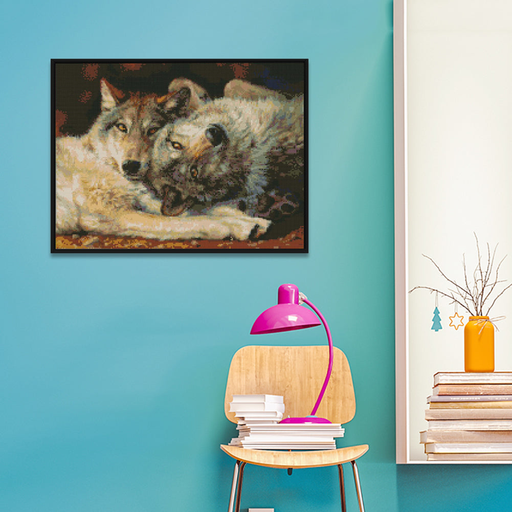 Wolf - 14CT Stamped Cross Stitch 46 *36CM