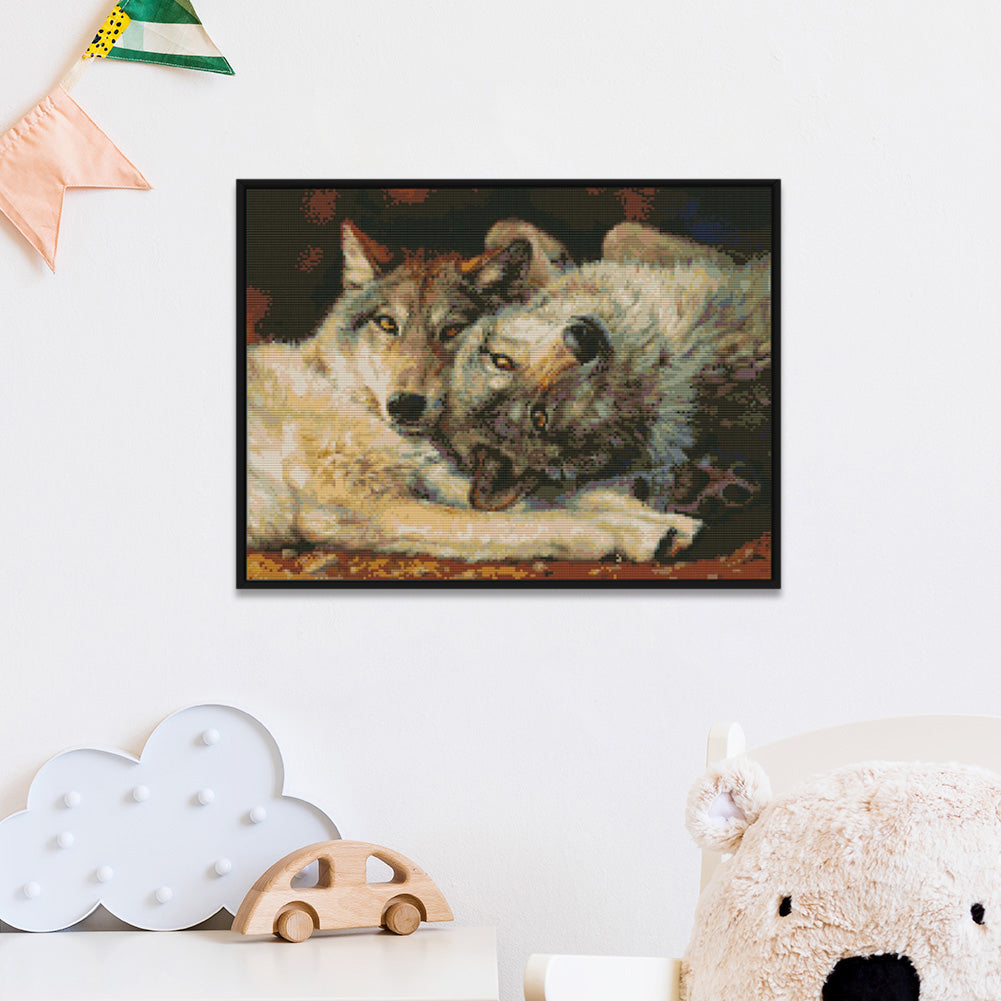 Wolf - 14CT Stamped Cross Stitch 46 *36CM