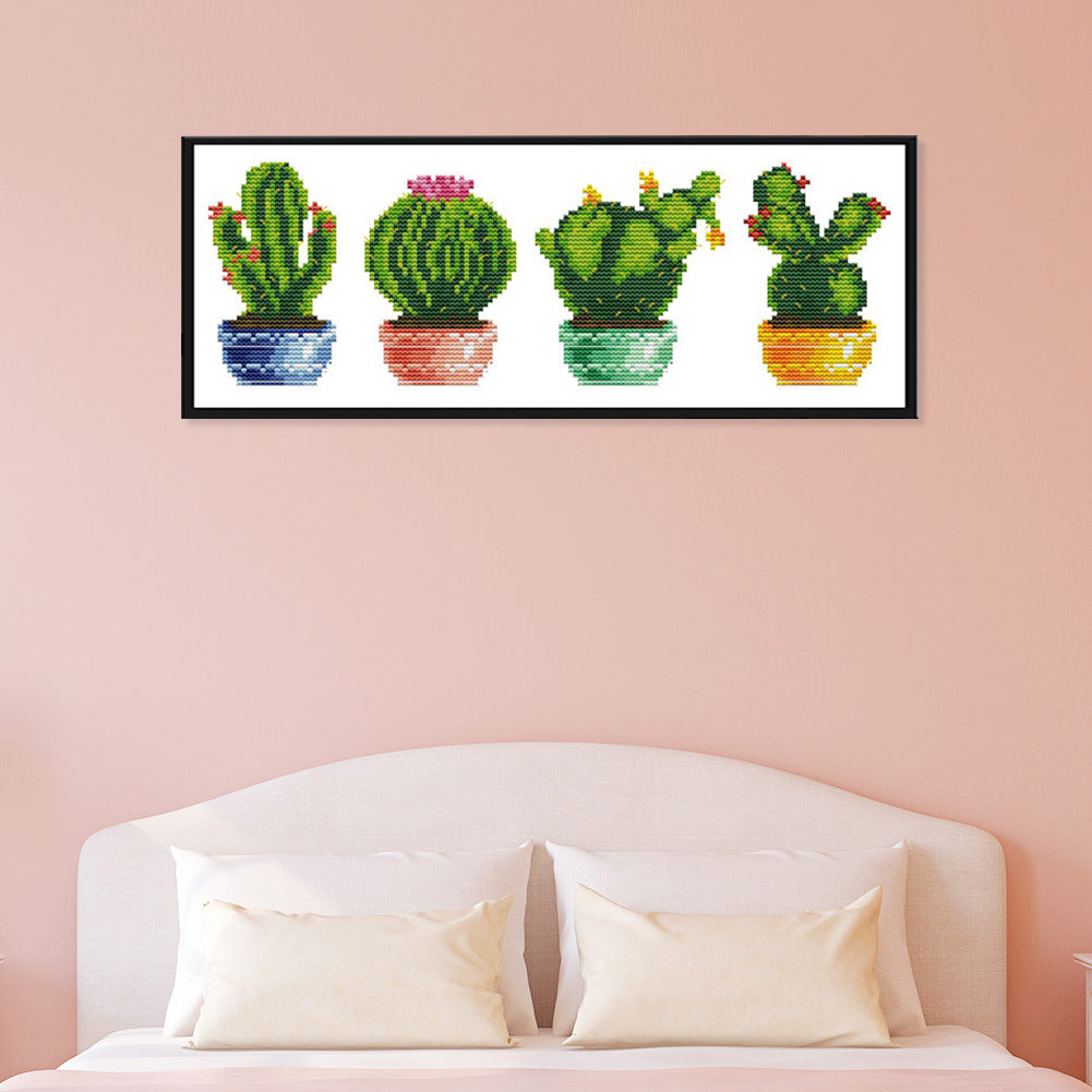 Plants - 14CT Stamped Cross Stitch 34*16CM