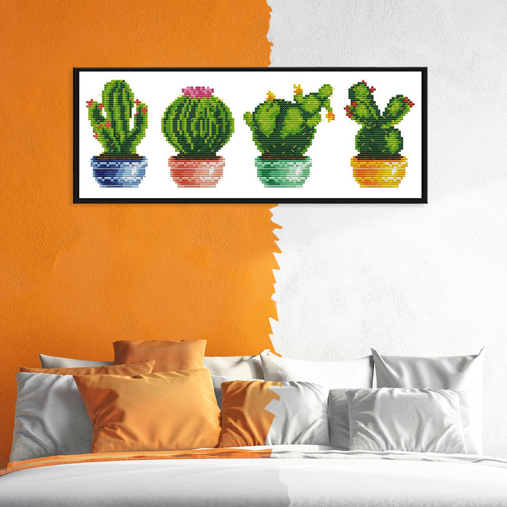 Plants - 14CT Stamped Cross Stitch 34*16CM
