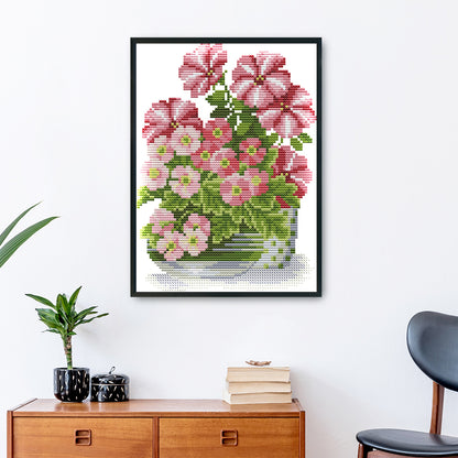 Flowers - 14CT Stamped Cross Stitch 23*18CM