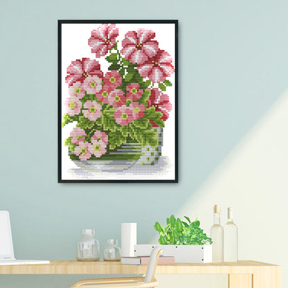 Flowers - 14CT Stamped Cross Stitch 23*18CM