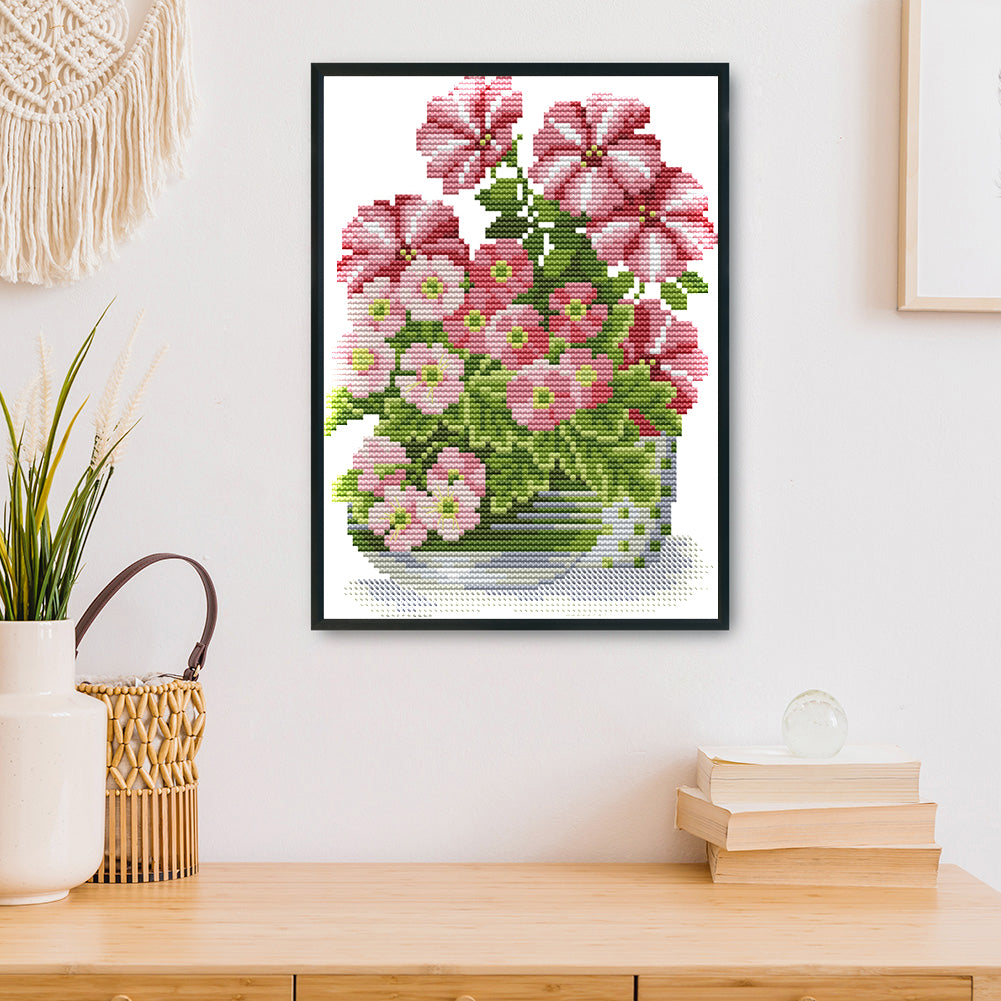 Flowers - 14CT Stamped Cross Stitch 23*18CM