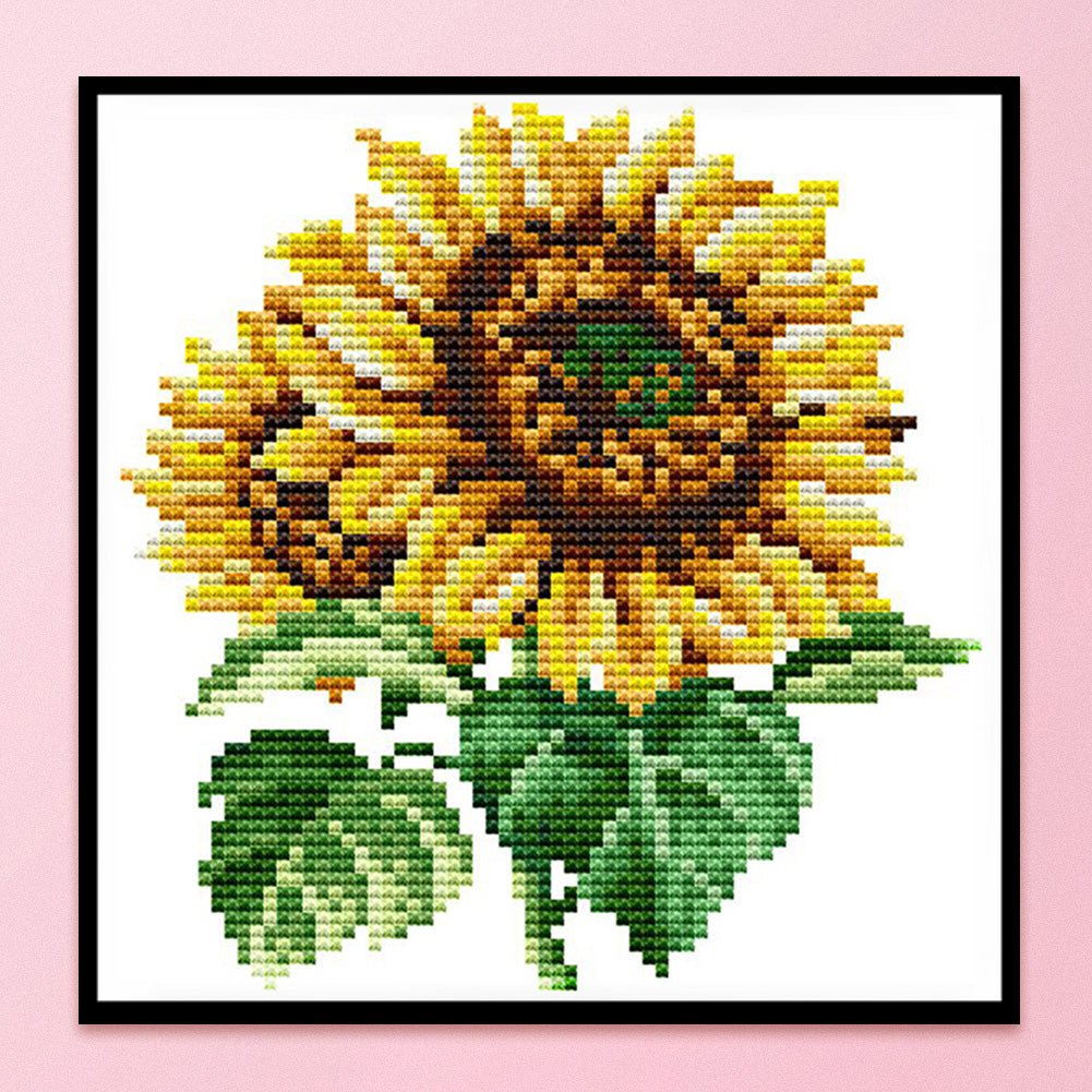 Sunflower - 14CT Stamped Cross Stitch 17*17CM