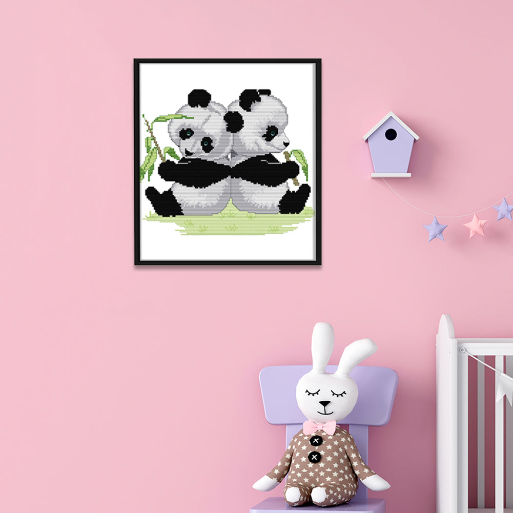 Panda- 14CT Stamped Cross Stitch 30 *27CM