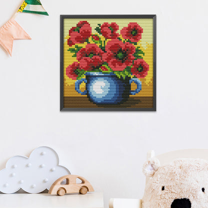 Flowers - 14CT Stamped Cross Stitch 16*16CM