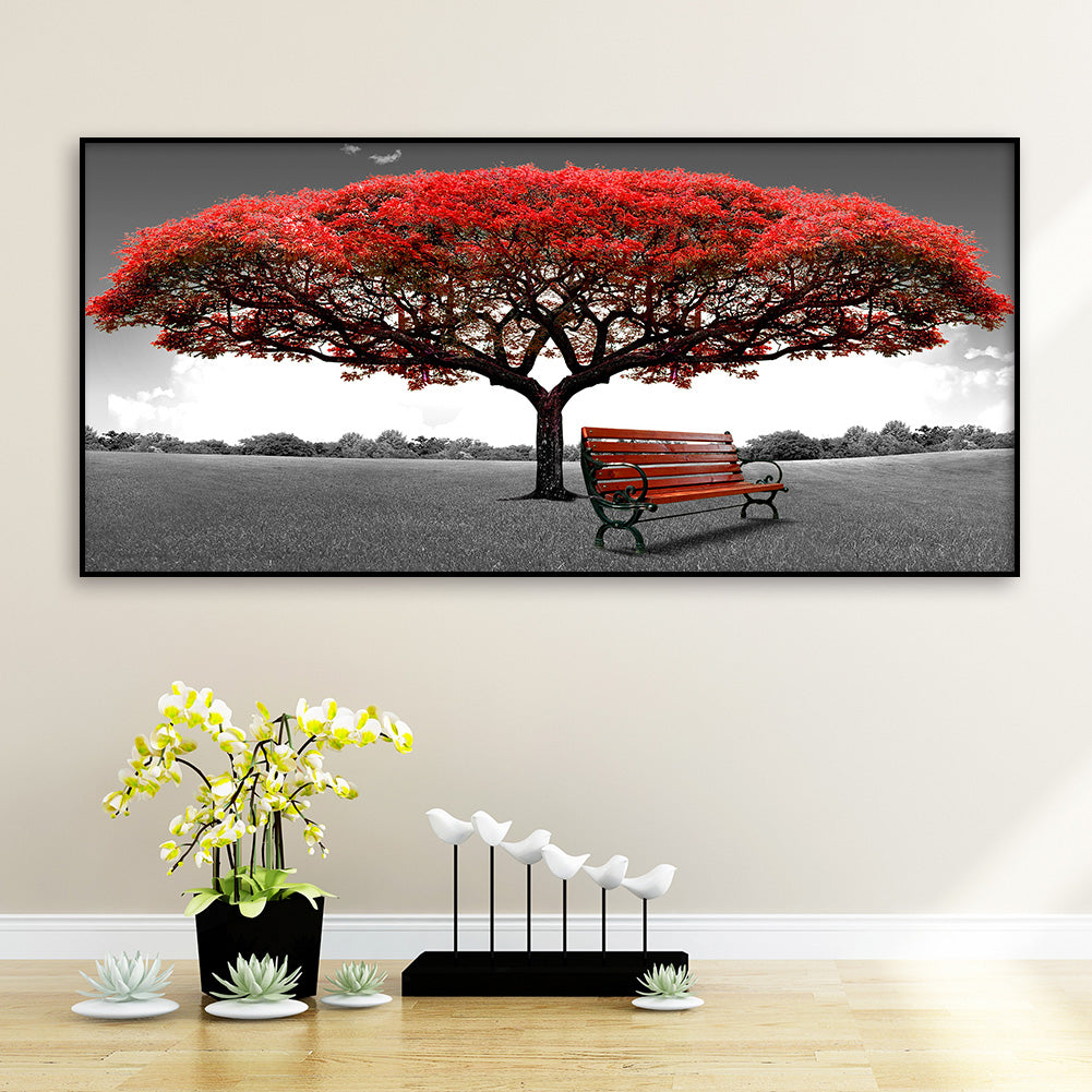 Red Tree - Full Round Drill Diamond Painting 80*40CM