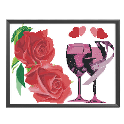 Romantic Bouquet - 11CT Stamped Cross Stitch 56*45CM