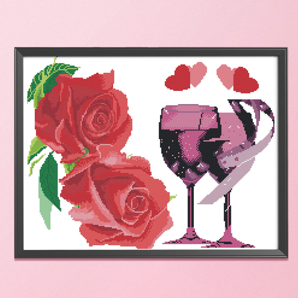 Romantic Bouquet - 11CT Stamped Cross Stitch 56*45CM