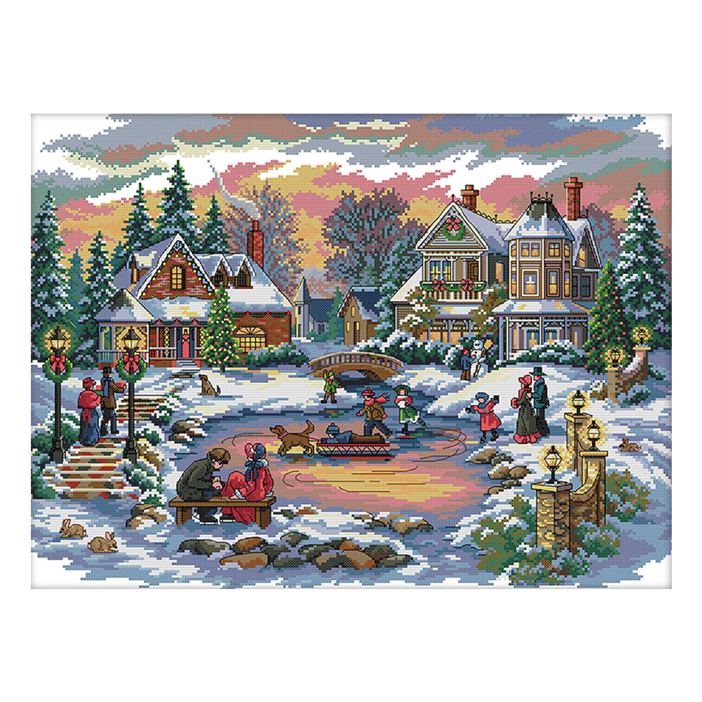 House- 14CT Stamped Cross Stitch 55*43CM