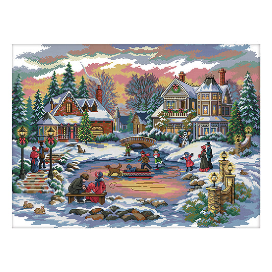 House- 14CT Stamped Cross Stitch 55*43CM
