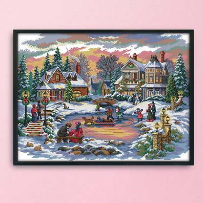 House- 14CT Stamped Cross Stitch 55*43CM