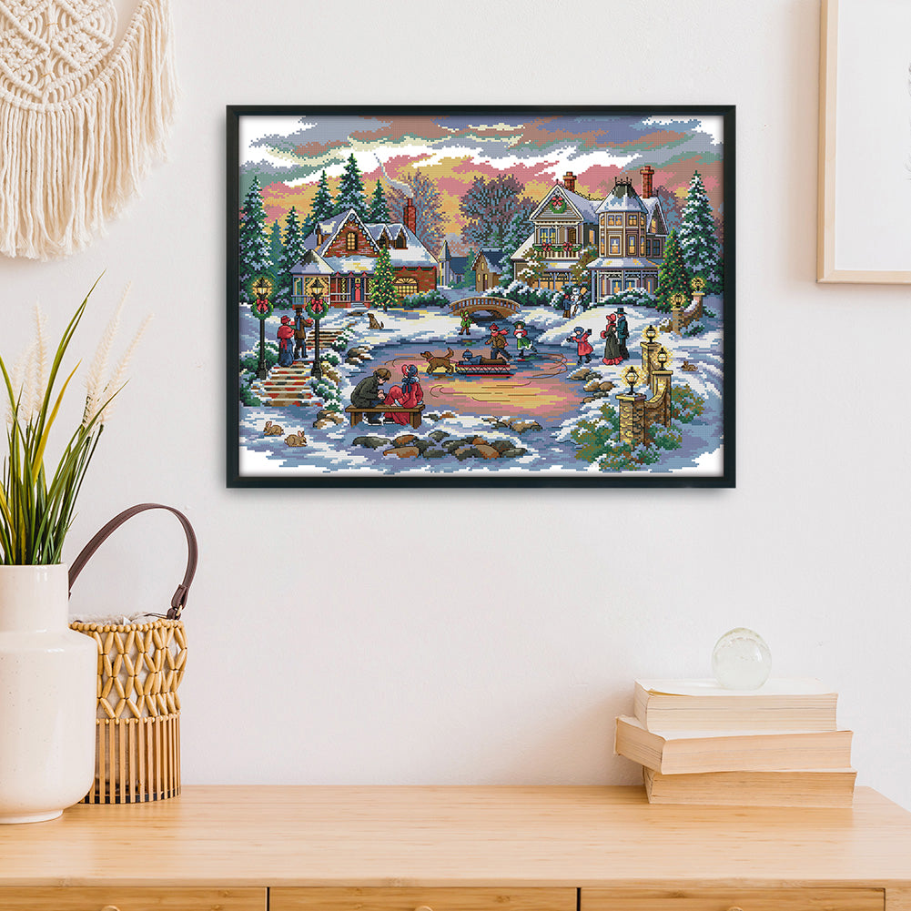 House- 14CT Stamped Cross Stitch 55*43CM
