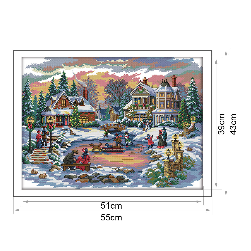 House- 14CT Stamped Cross Stitch 55*43CM