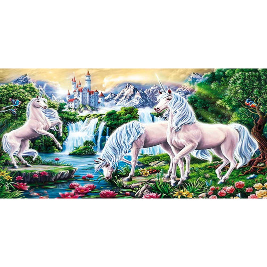 Unicorn - Full Round Drill Diamond Painting 100*50CM