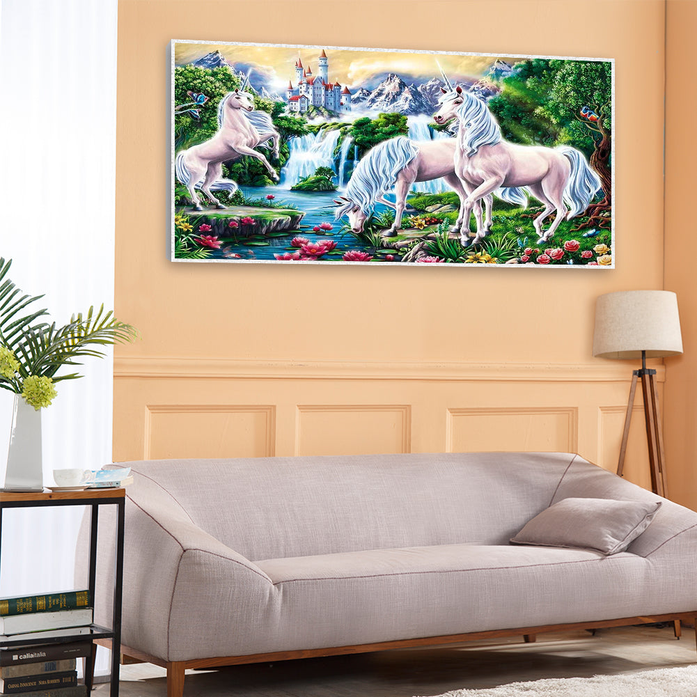 Unicorn - Full Round Drill Diamond Painting 100*50CM