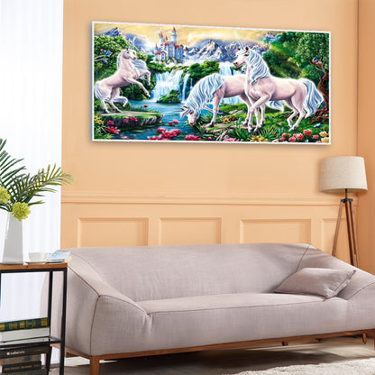 Unicorn - Full Round Drill Diamond Painting 100*50CM