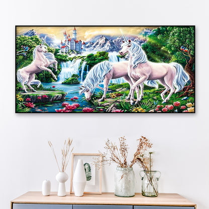 Unicorn - Full Round Drill Diamond Painting 100*50CM
