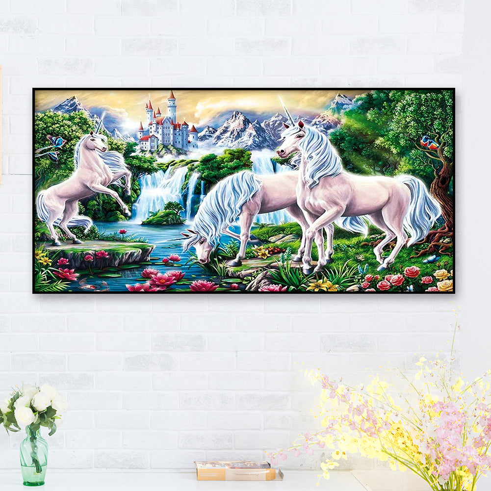 Unicorn - Full Round Drill Diamond Painting 100*50CM