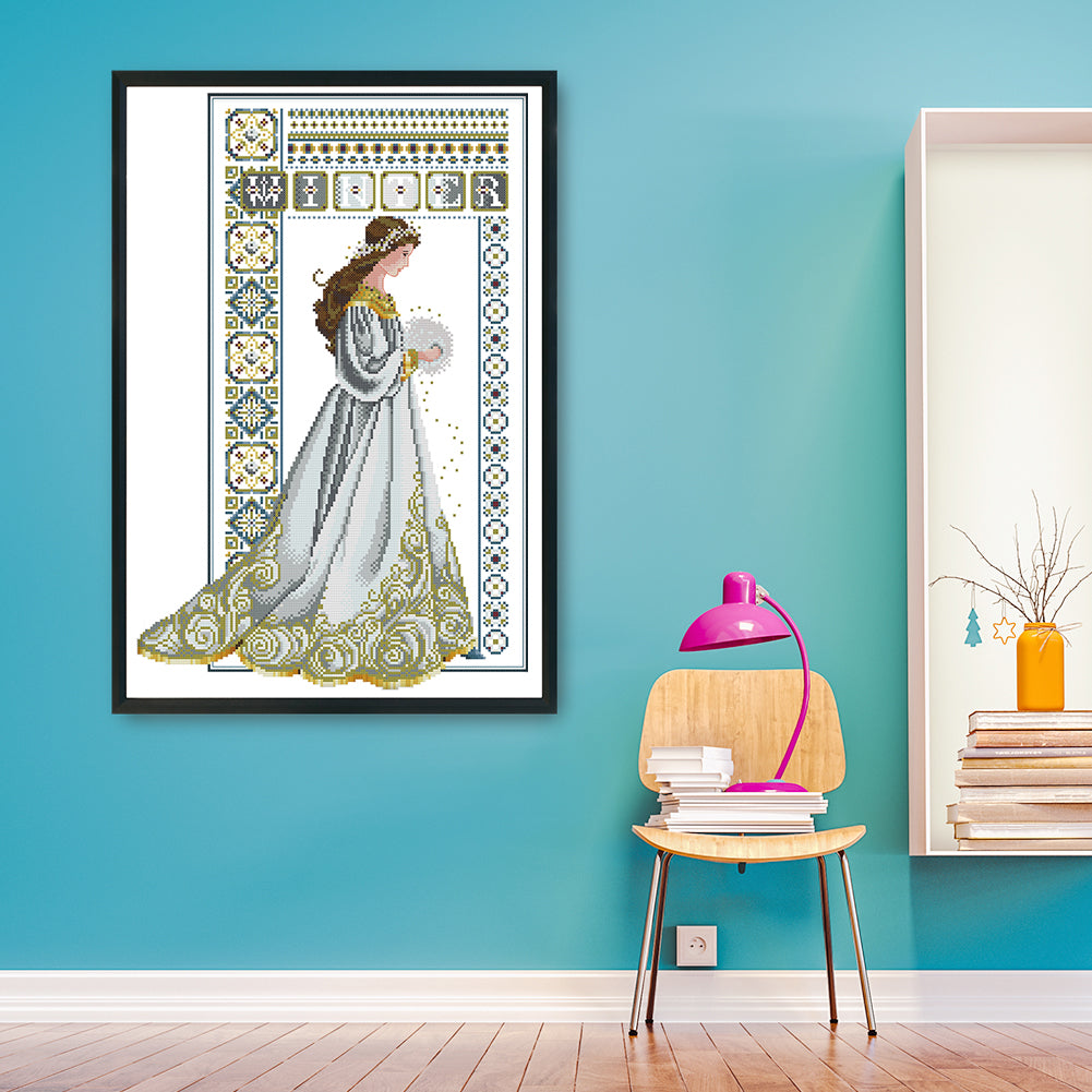 Winter Angel - 14CT Stamped Cross Stitch 36x 52CM
