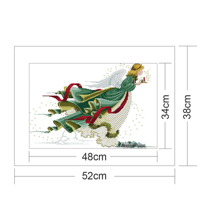 Light Angel - 14CT Stamped Cross Stitch 52x 38CM