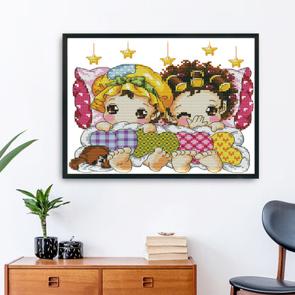 Sleep Row - 14CT Stamped Cross Stitch 23*21CM