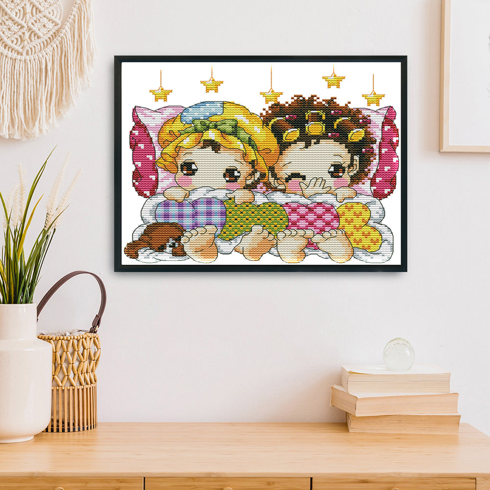 Sleep Row - 14CT Stamped Cross Stitch 23*21CM
