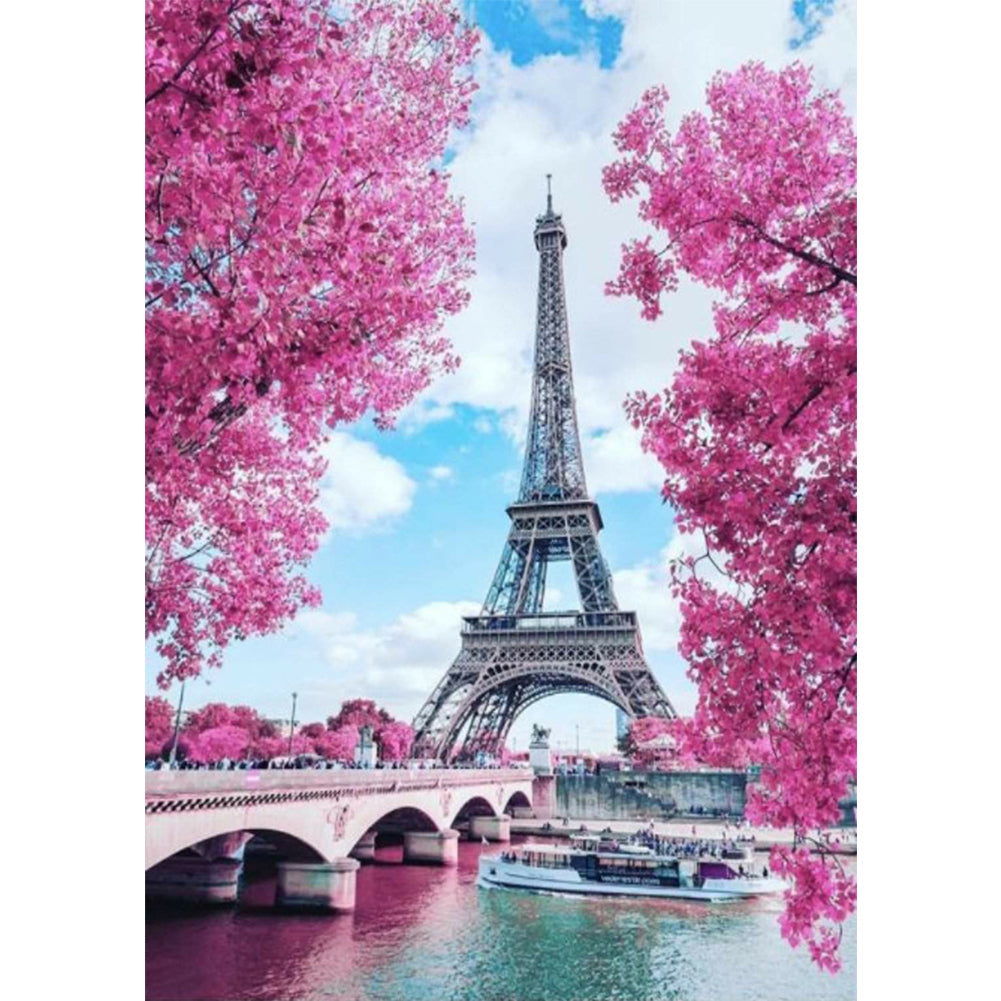 Eiffel Tower - Full Round Drill Diamond Painting 30*40CM