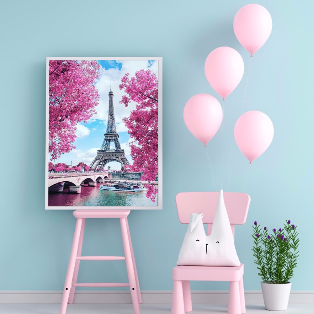 Eiffel Tower - Full Round Drill Diamond Painting 30*40CM