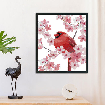 Pink Bird - 14CT Stamped Cross Stitch 31 *35CM