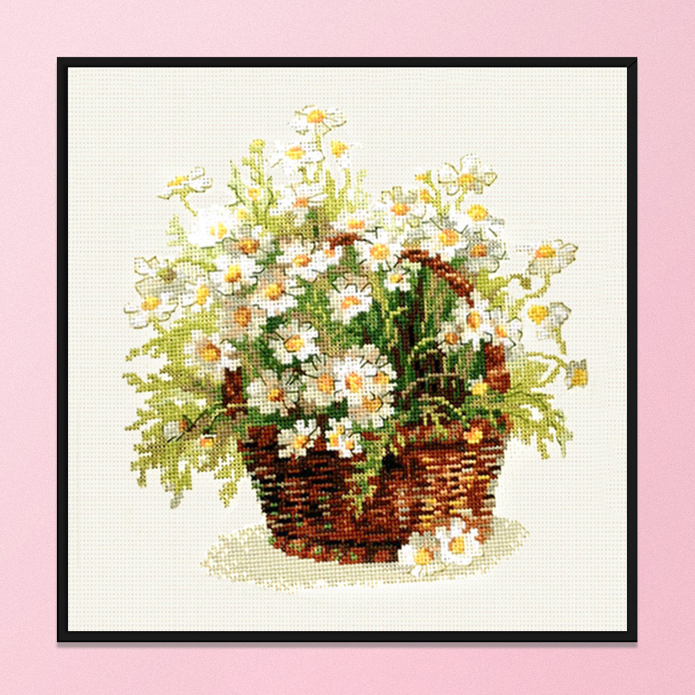 Flower - 11CT Stamped Cross Stitch 37*37CM