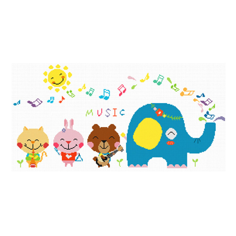 Cartoon - 11CT Stamped Cross Stitch 75*42CM