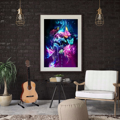 Skull Buttlefly - Full Round Drill Diamond Painting 30*40CM