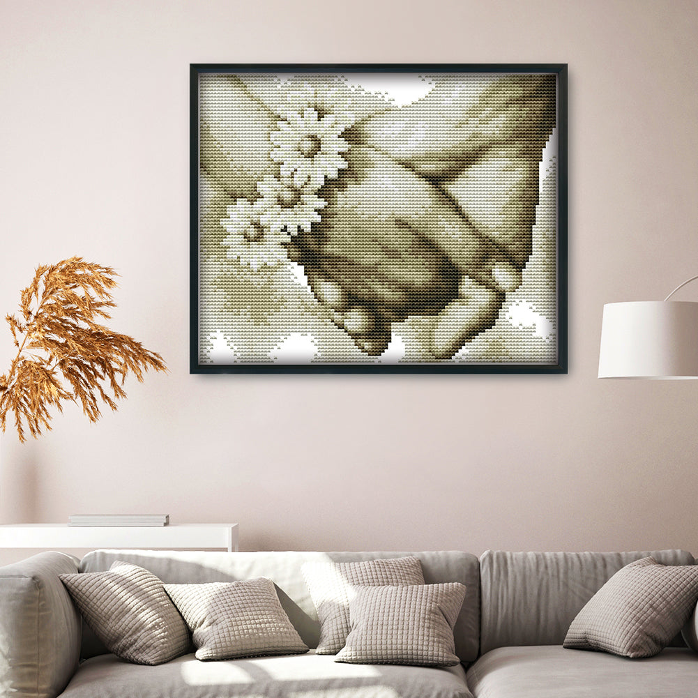 Hand Hand- 14CT Stamped Cross Stitch 27*21CM
