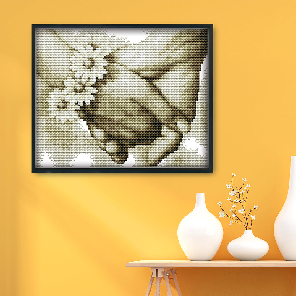 Hand Hand- 14CT Stamped Cross Stitch 27*21CM