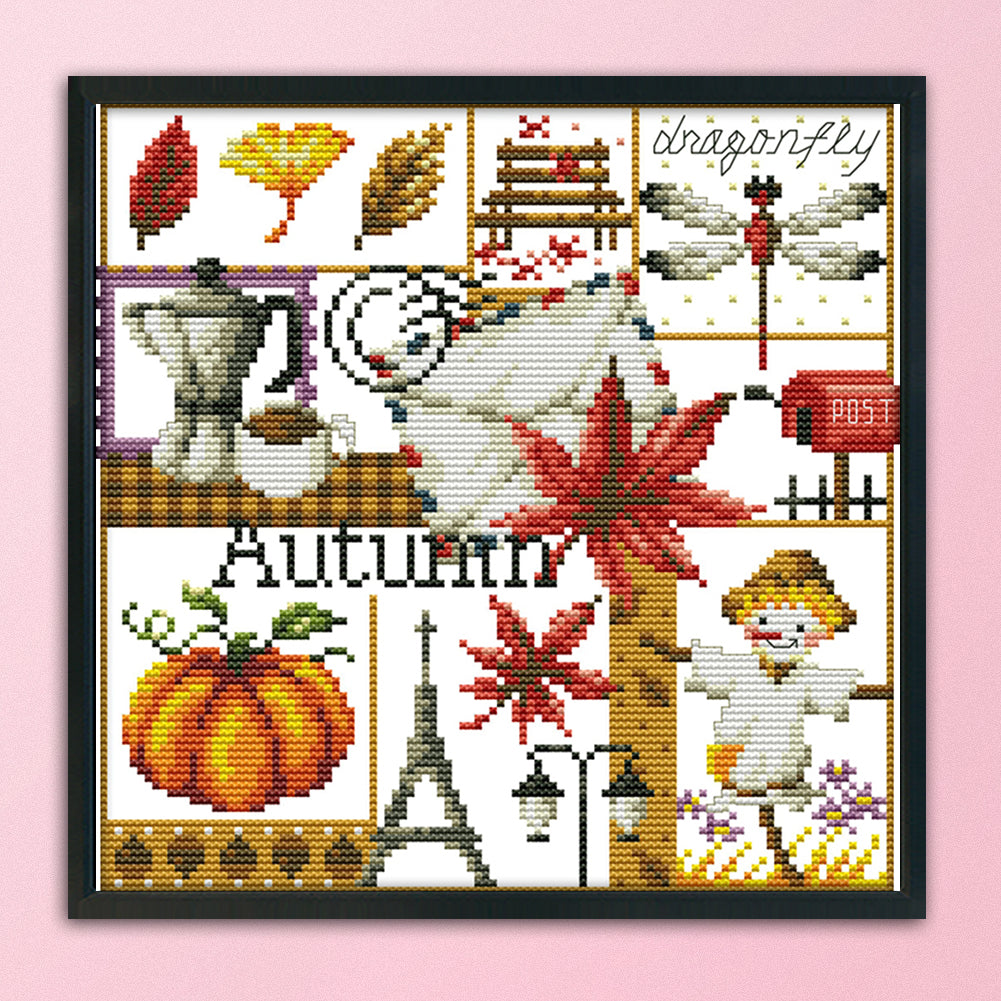 Autumn - 14CT Stamped Cross Stitch 27*26CM