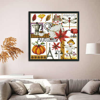 Autumn - 14CT Stamped Cross Stitch 27*26CM
