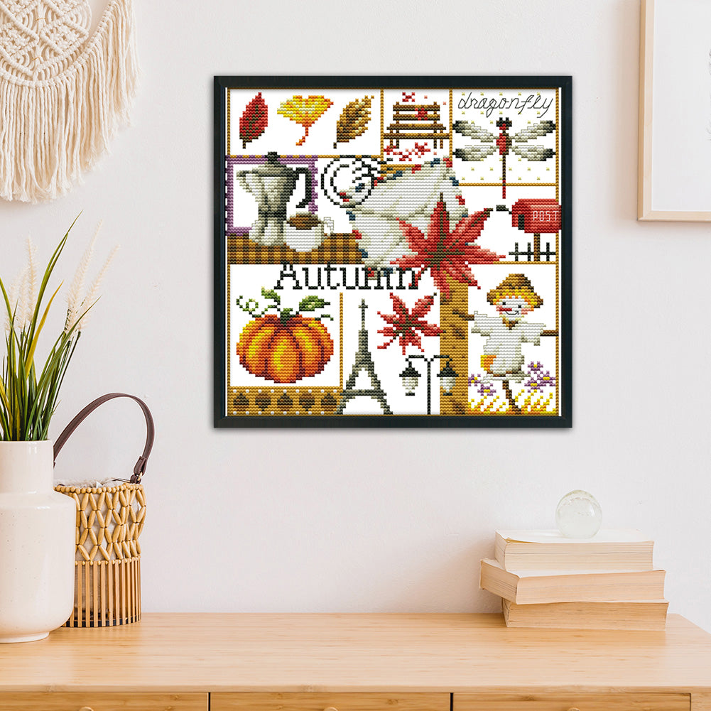 Autumn - 14CT Stamped Cross Stitch 27*26CM