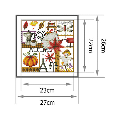 Autumn - 14CT Stamped Cross Stitch 27*26CM