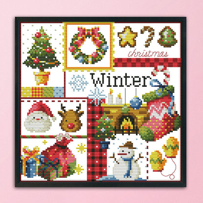 Winter- 14CT Stamped Cross Stitch 27*27CM