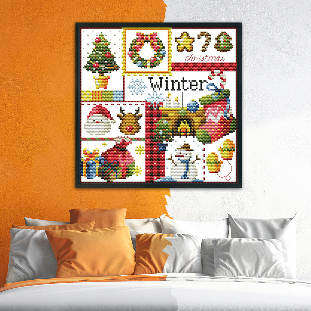 Winter- 14CT Stamped Cross Stitch 27*27CM