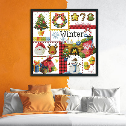 Winter- 14CT Stamped Cross Stitch 27*27CM