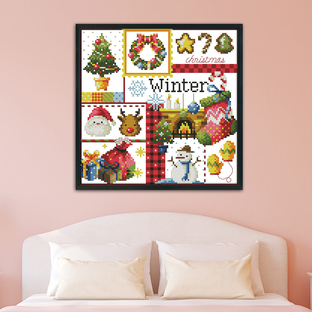 Winter- 14CT Stamped Cross Stitch 27*27CM