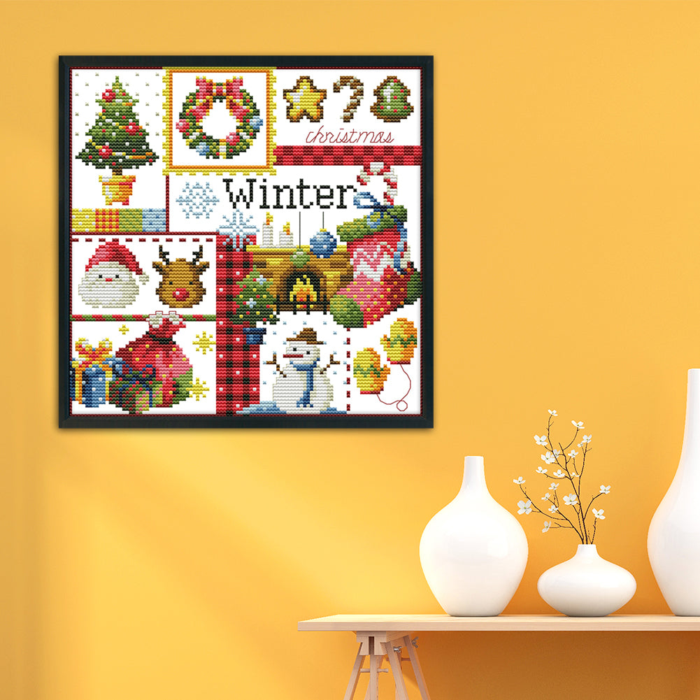Winter- 14CT Stamped Cross Stitch 27*27CM