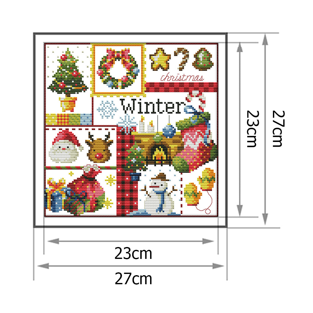 Winter- 14CT Stamped Cross Stitch 27*27CM