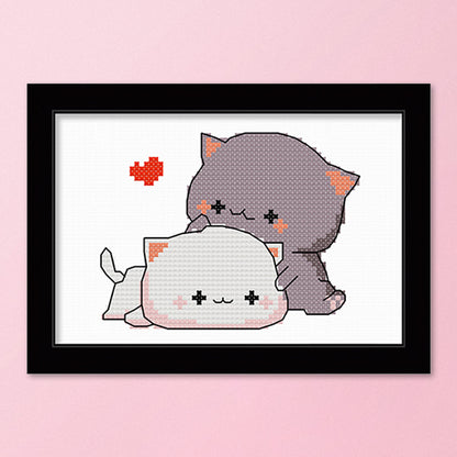 Cat- 11CT Stamped Cross Stitch 25*20CM