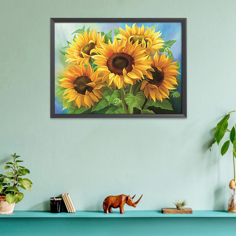 Sunflowers - 11CT Stamped Cross Stitch 50*65CM