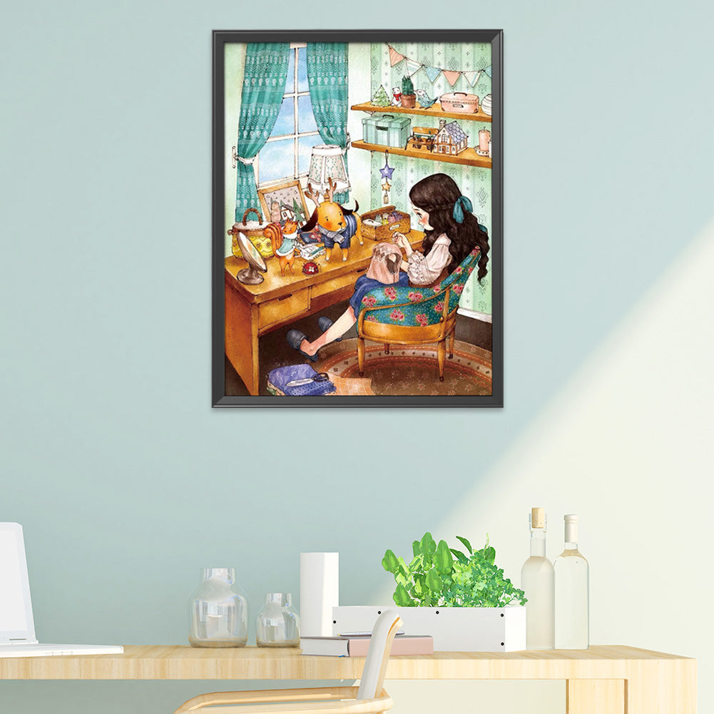 Girl - 11CT Stamped Cross Stitch 52*71CM