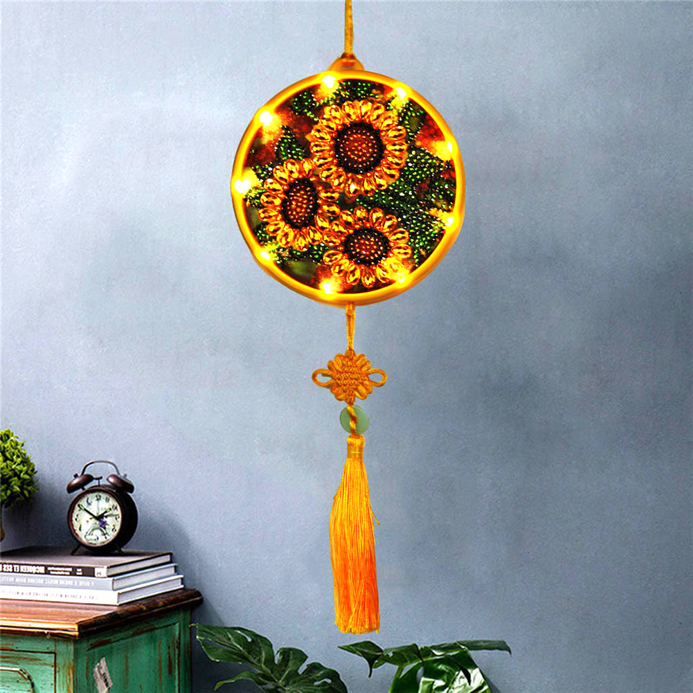 DIY Special Shape Diamond Painting LED Hanging Light Home Ornaments Lamp