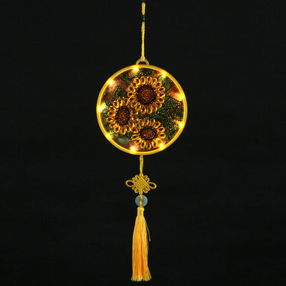 DIY Special Shape Diamond Painting LED Hanging Light Home Ornaments Lamp